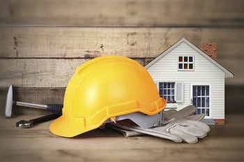 Hard hat and construction tools