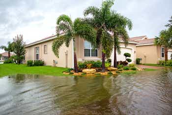 Flooding from a hurricane or tropical storm