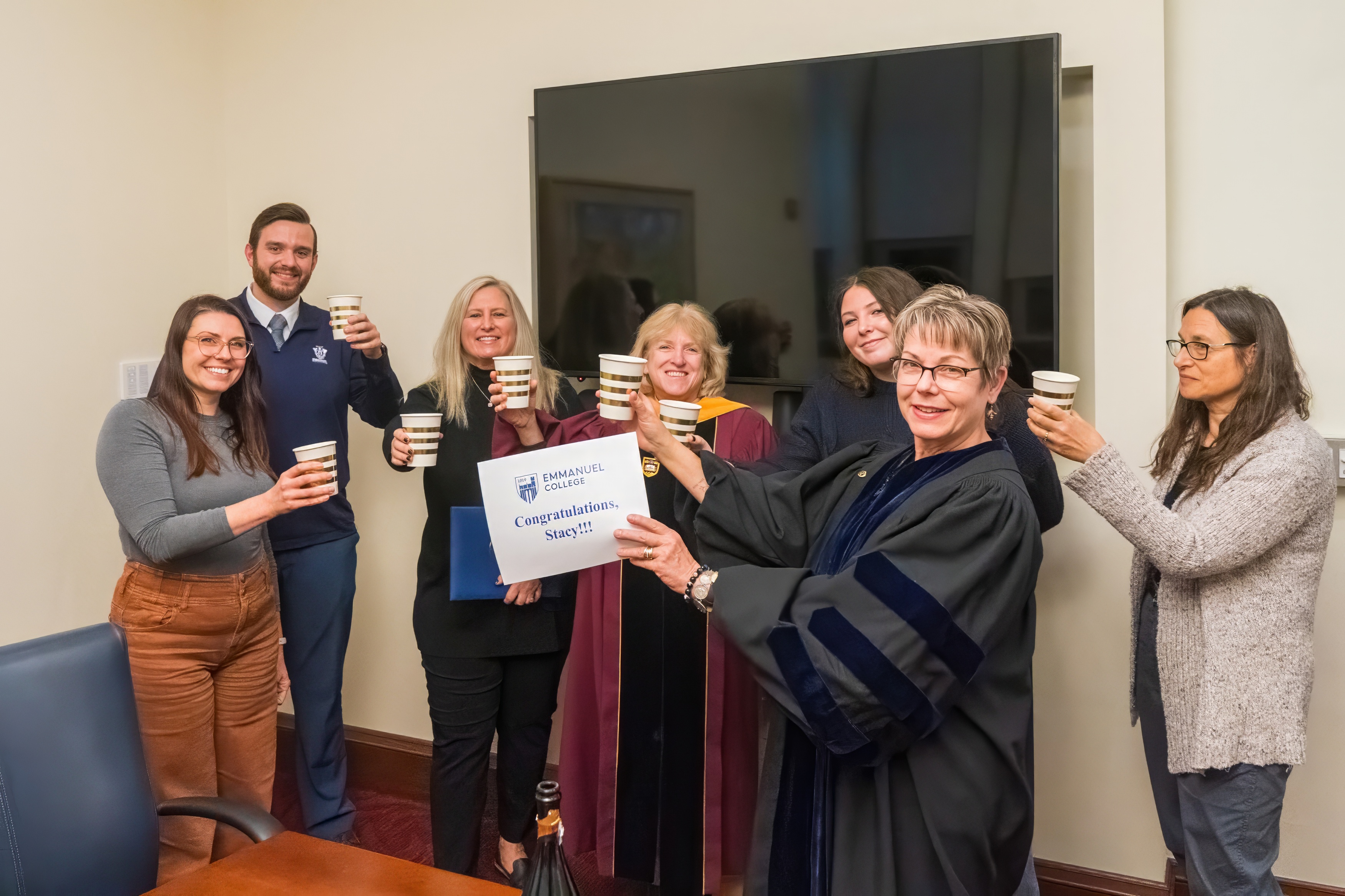 A group of people gathered to celebrate 