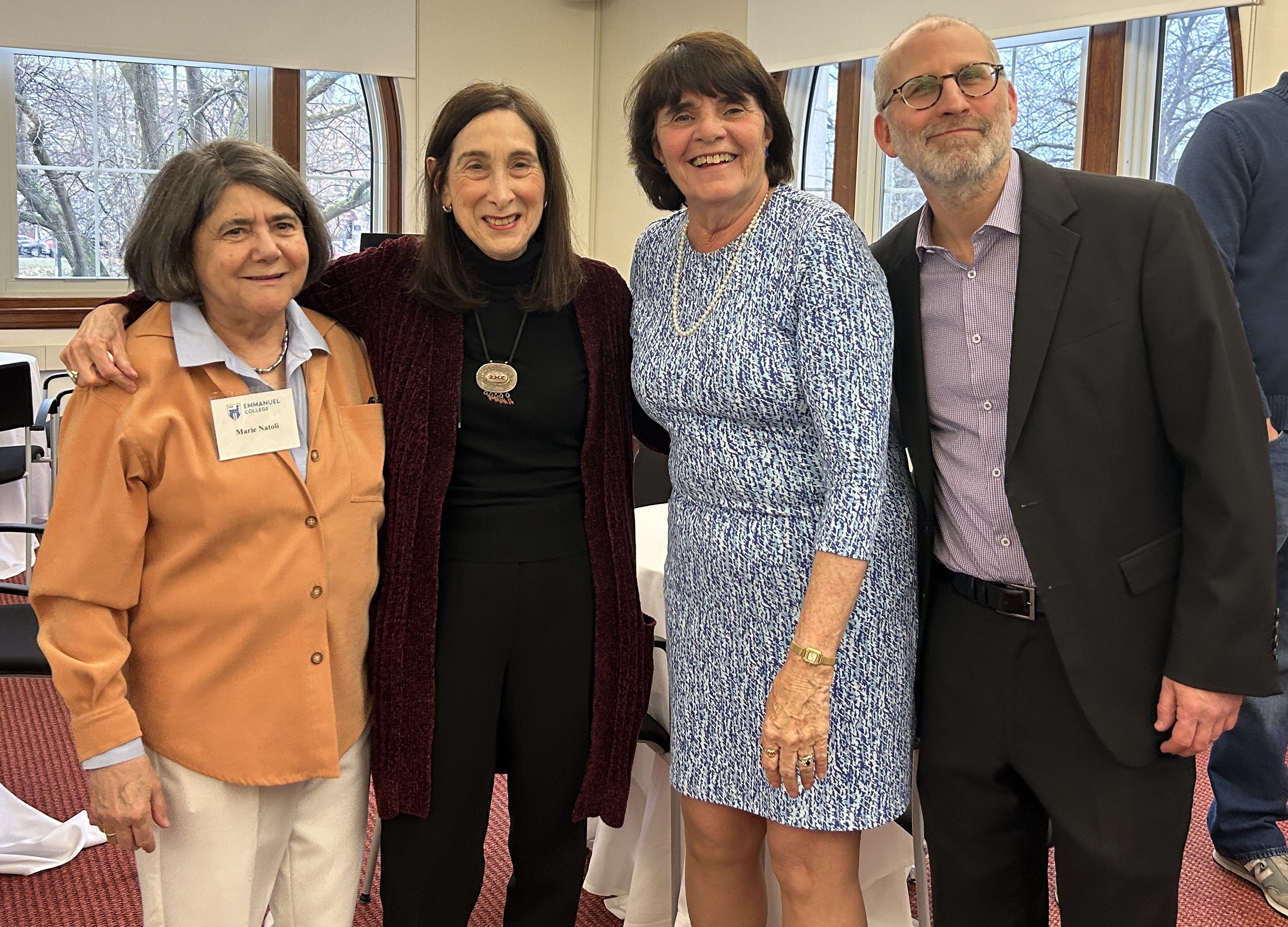 marie natoli, lenore martin, marian ryan, adam silver at emmanuel college