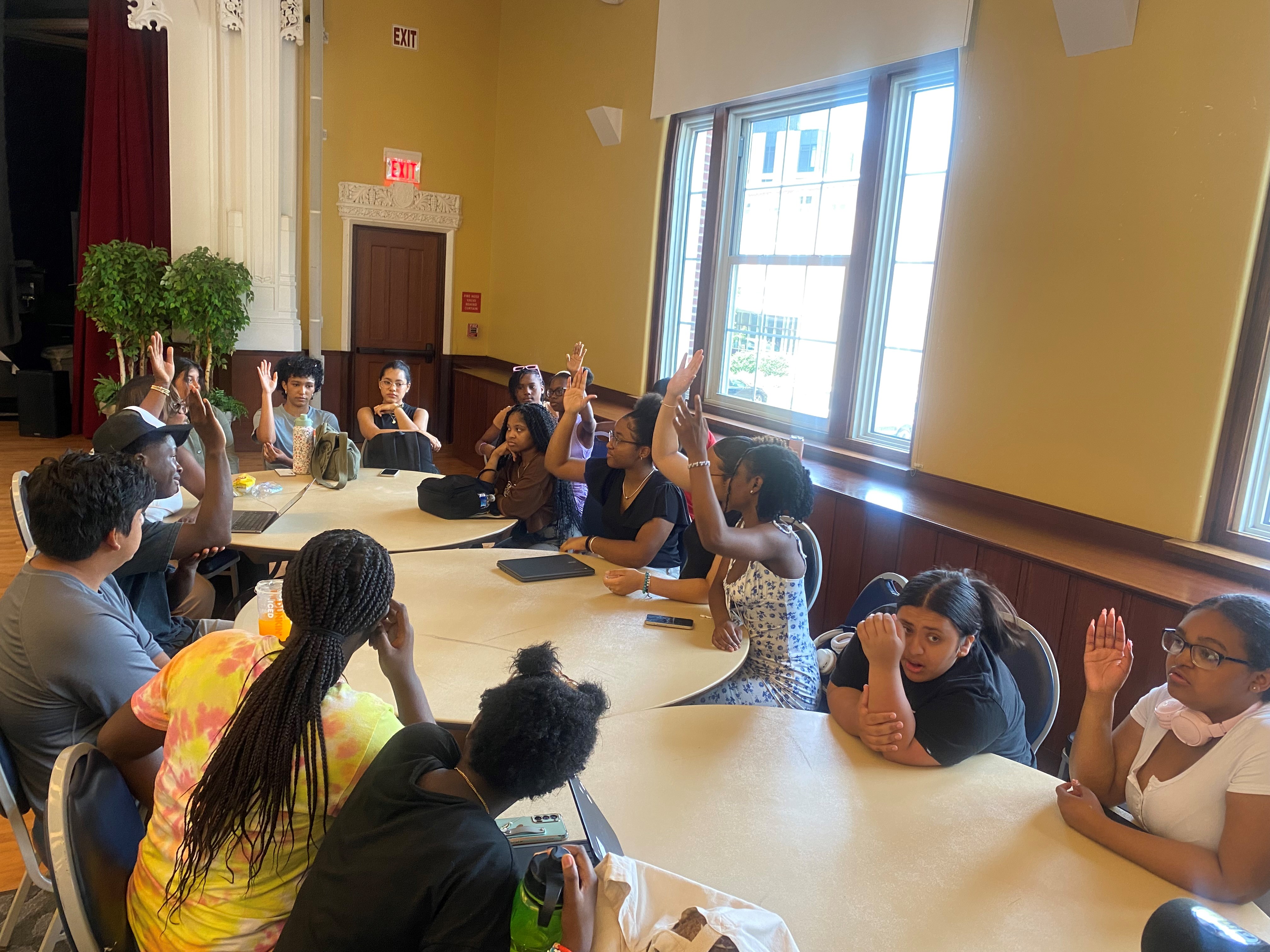 High school students gathered at Emmanuel 