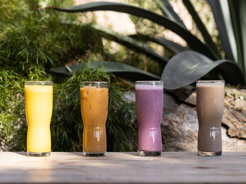 A variety of colorful smoothies