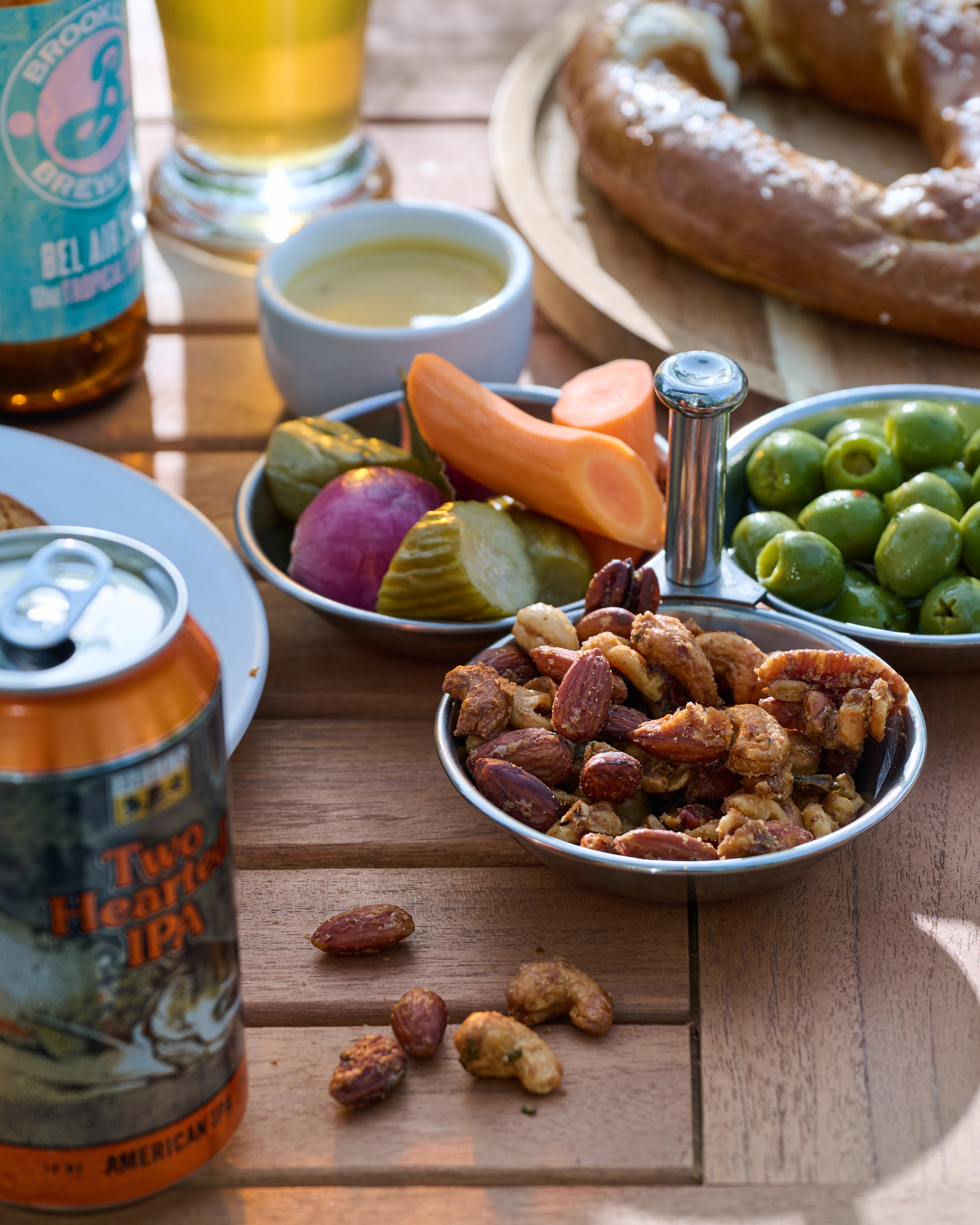 beer and light snacks