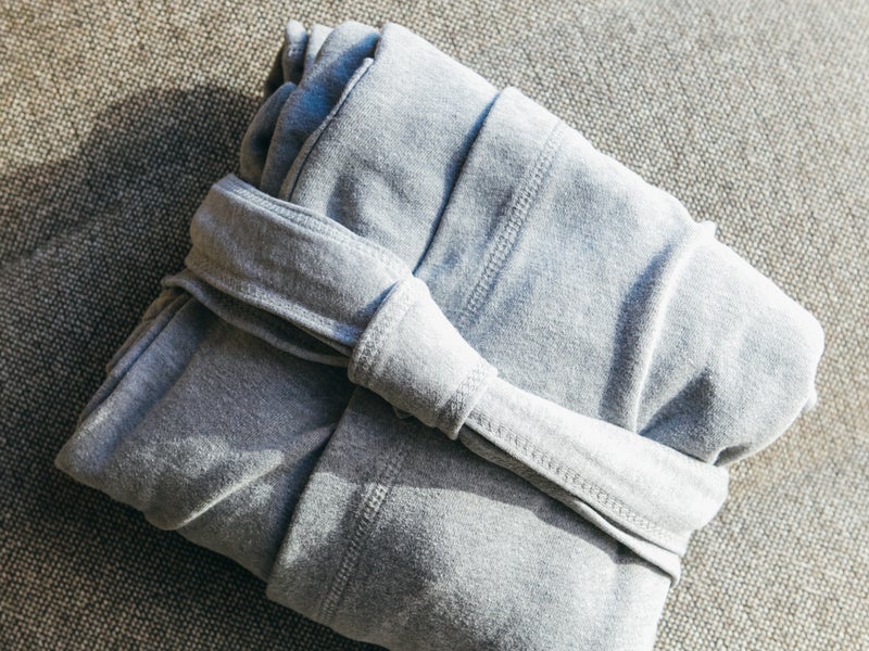 Folded robe with tie