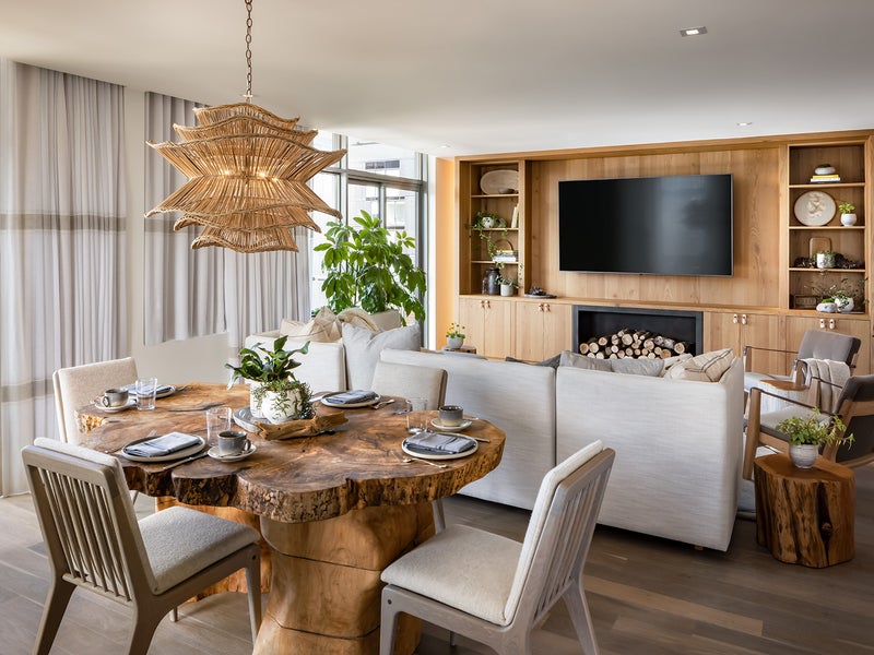 Open concept dining and living room 