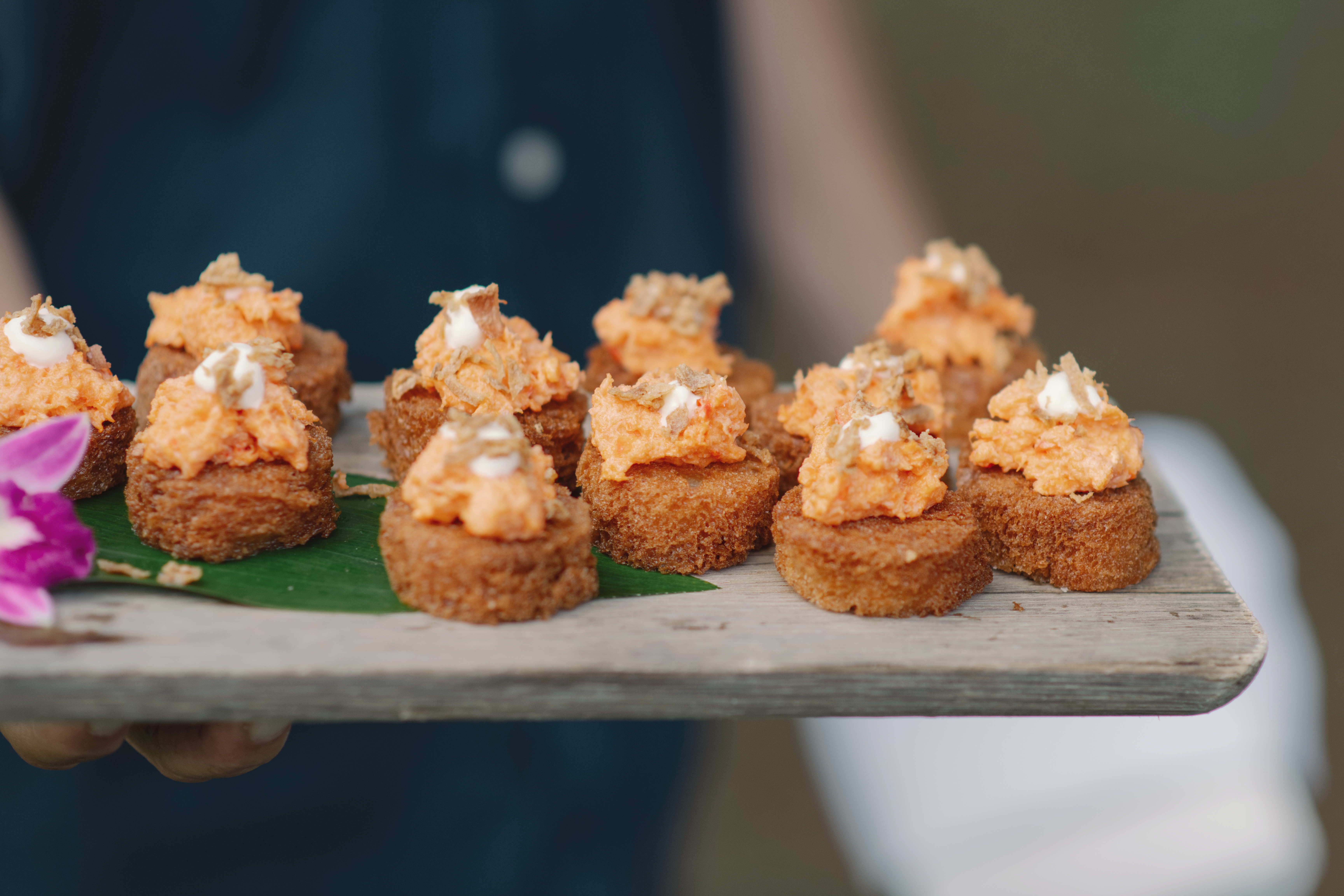 Bouchées sur plateau