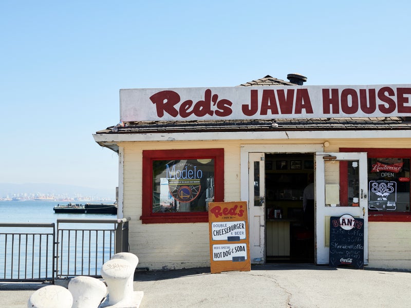 Store front of Red's Java House