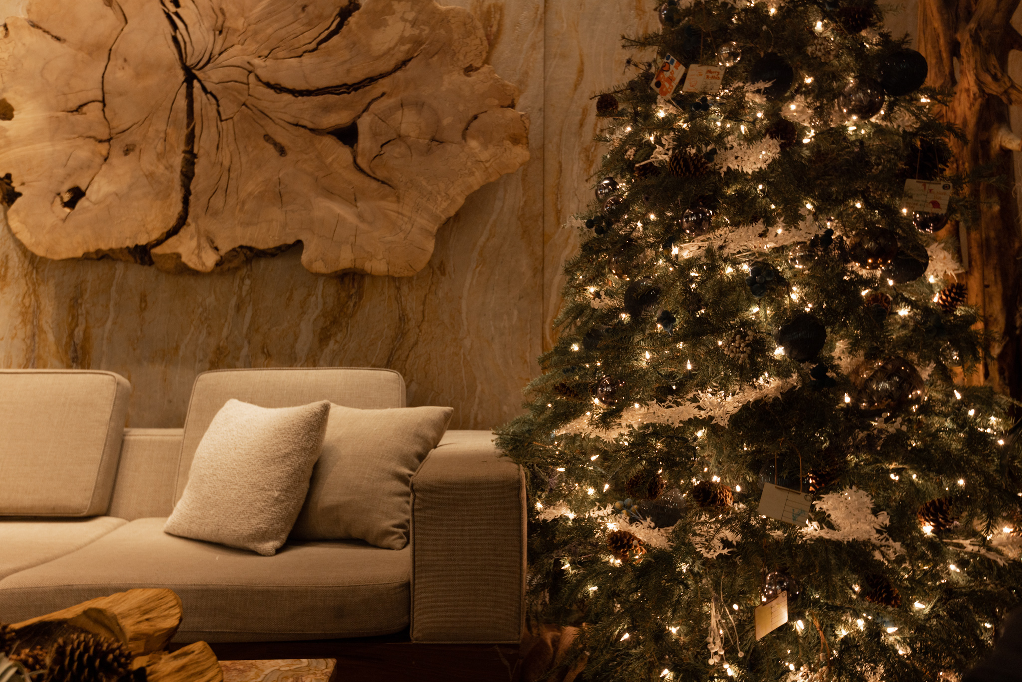 Christmas decor in the lobby