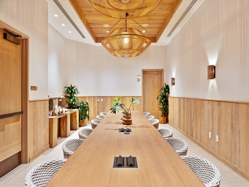 large boardroom table with seating for 12 in the Milo Meeting Room