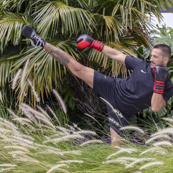Person practicing kickboxing