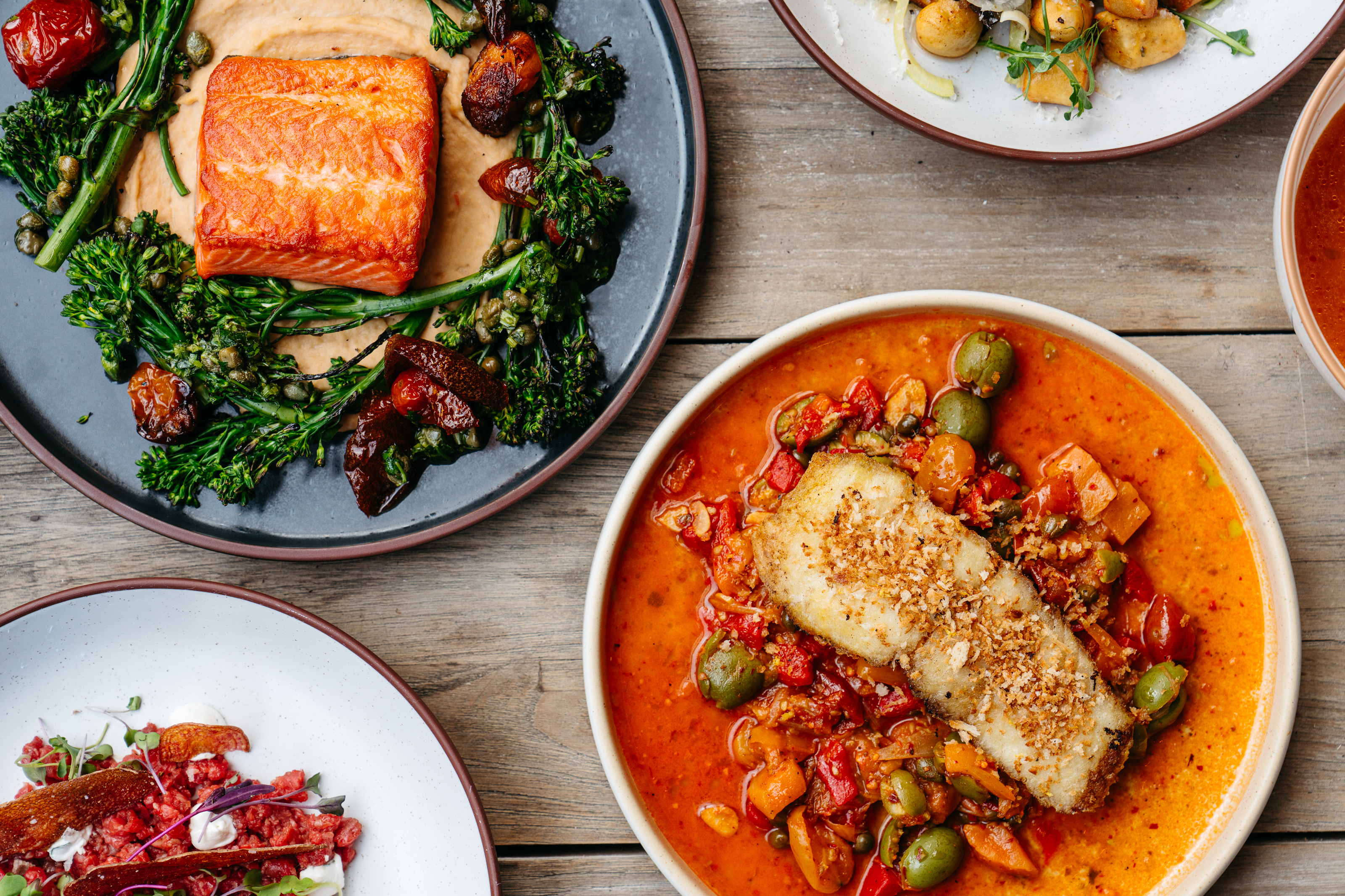 Various food with fish