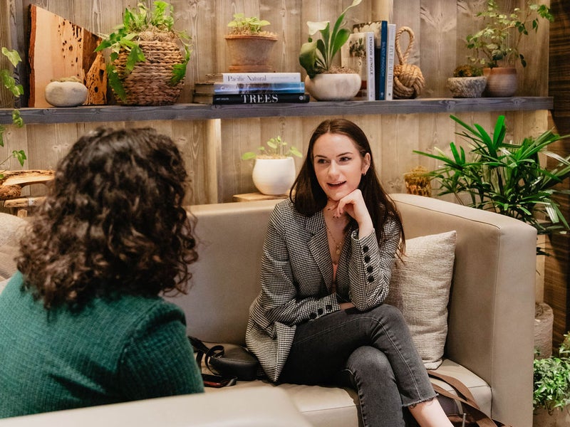 Two women talking