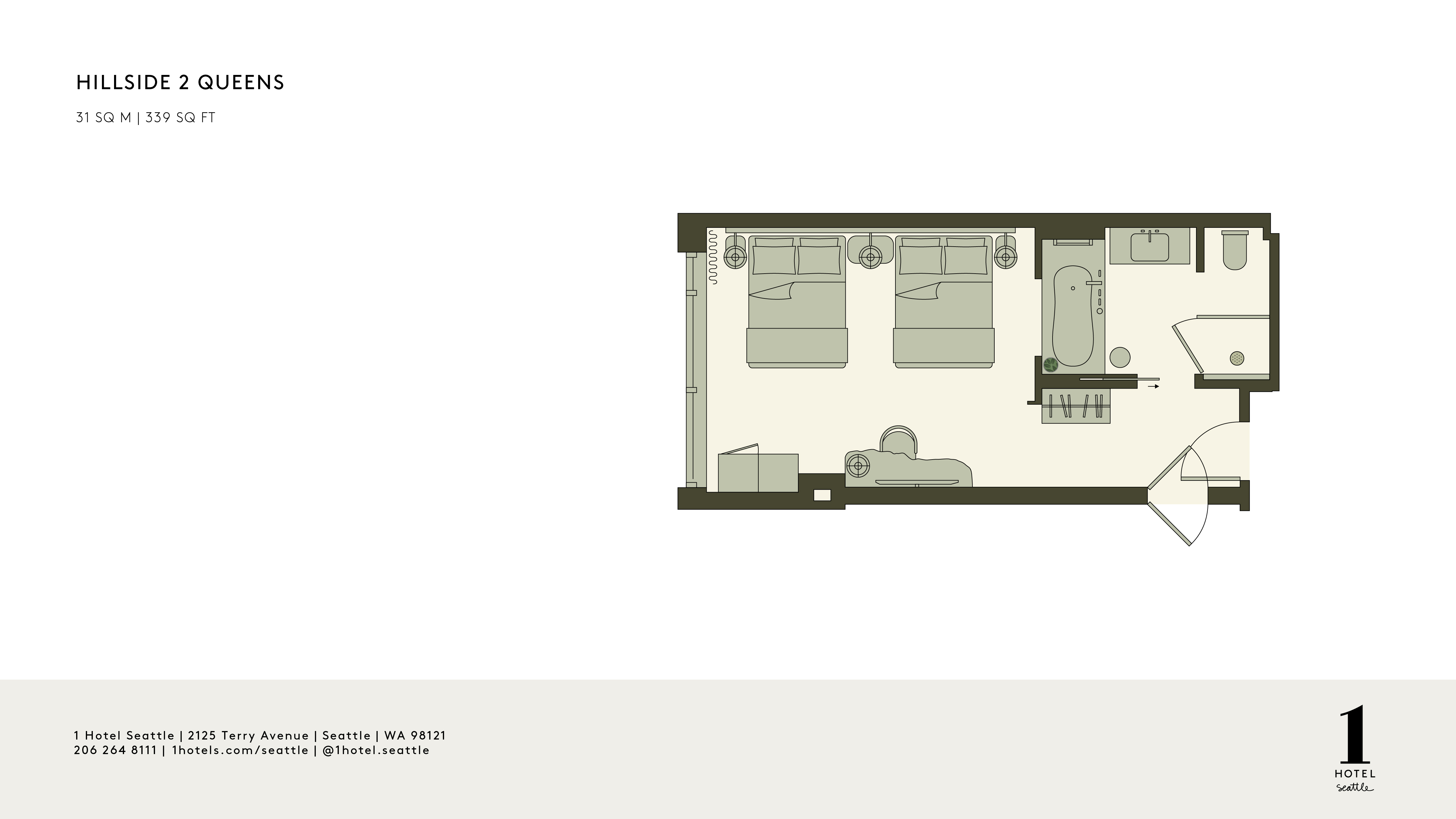 Plattegrond voor Hillside Queen