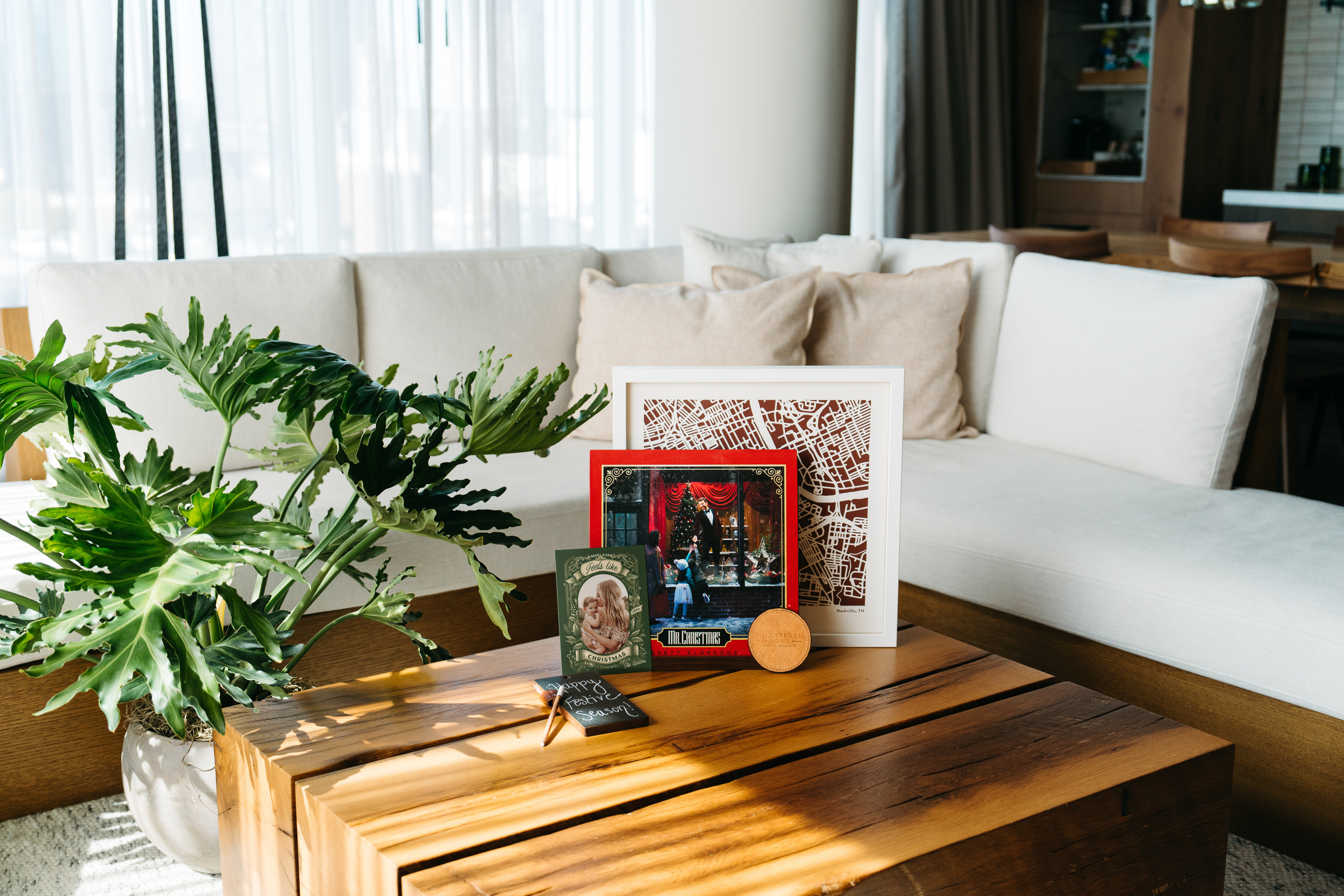 christmas decor in hotel suite