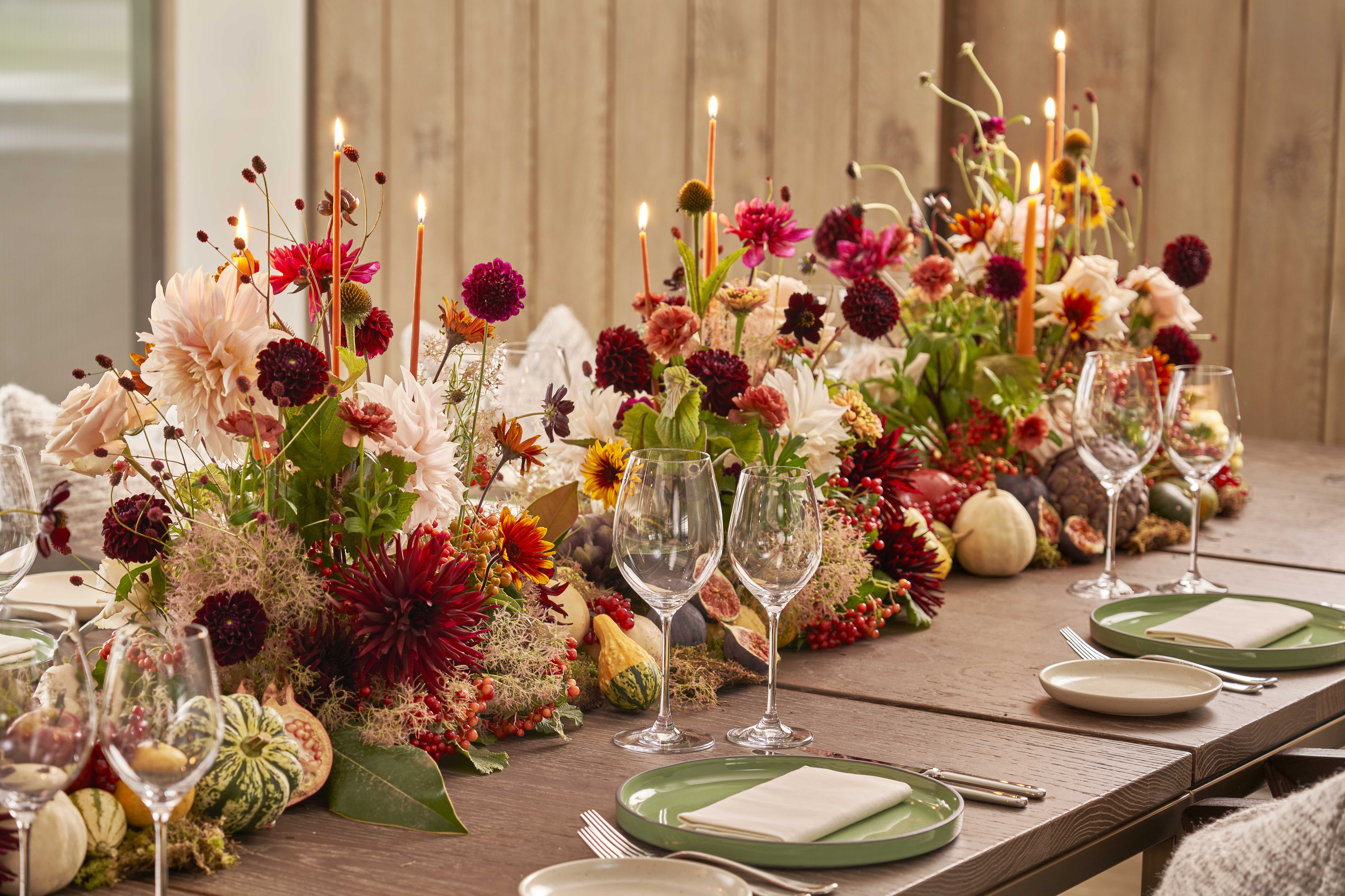 Lots of flowers and table settings for Mayfair event