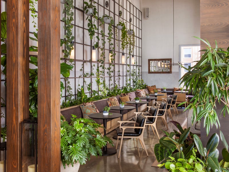 tables in a restaurant