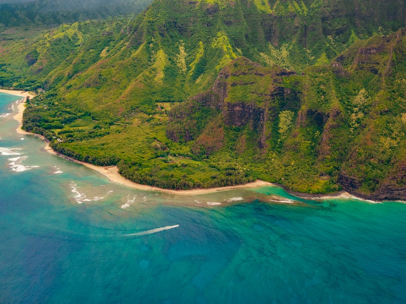 Drone shot of the Napali Coast