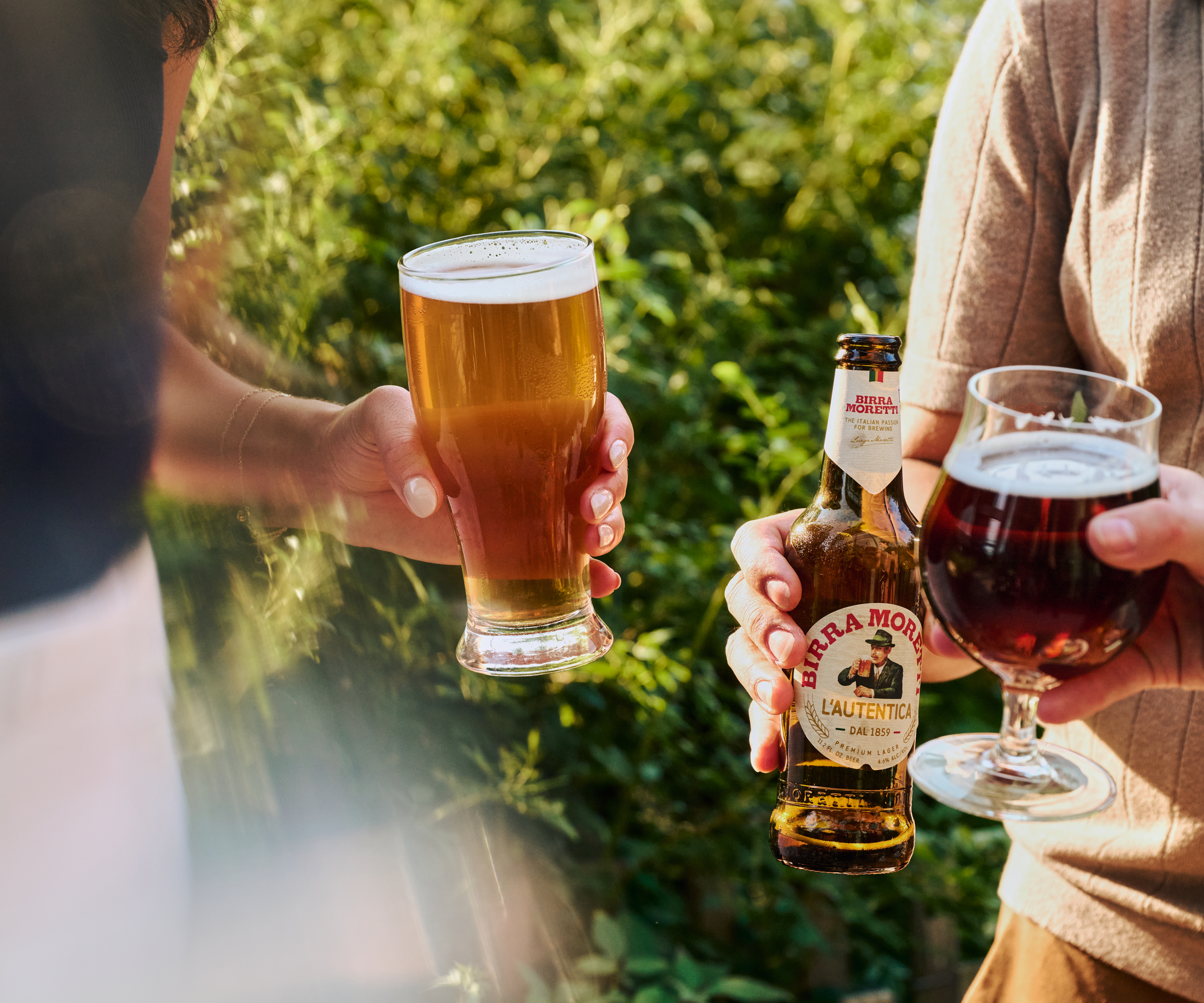 people standing outside with beer