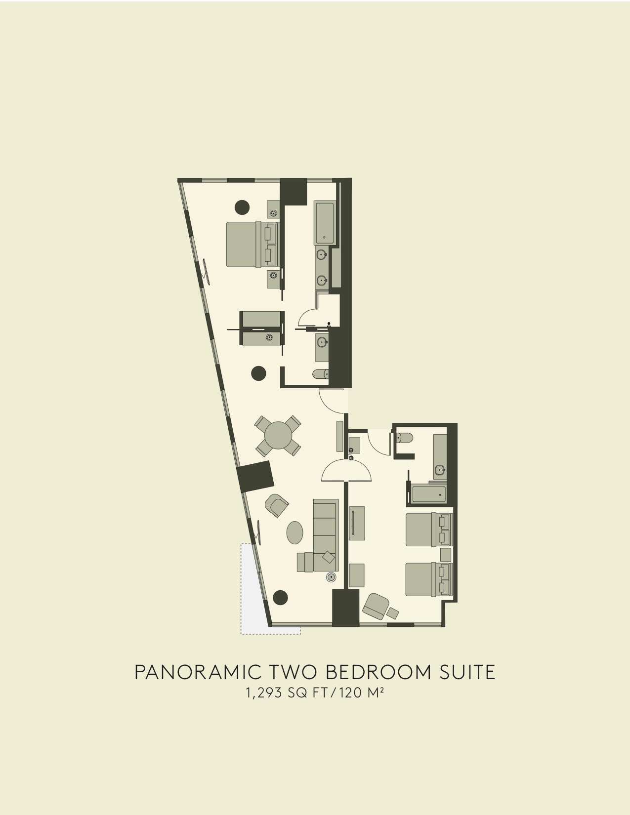 Planta da two bedroom suite panorâmica two bedroom suite