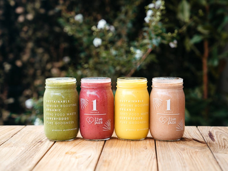 Smoothies lined up
