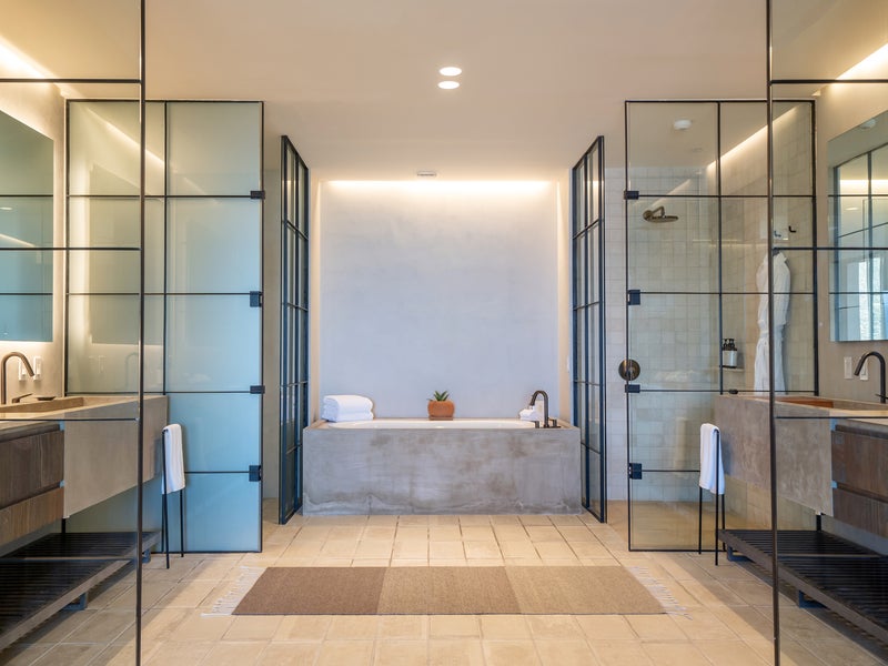 An elegant double bathroom
