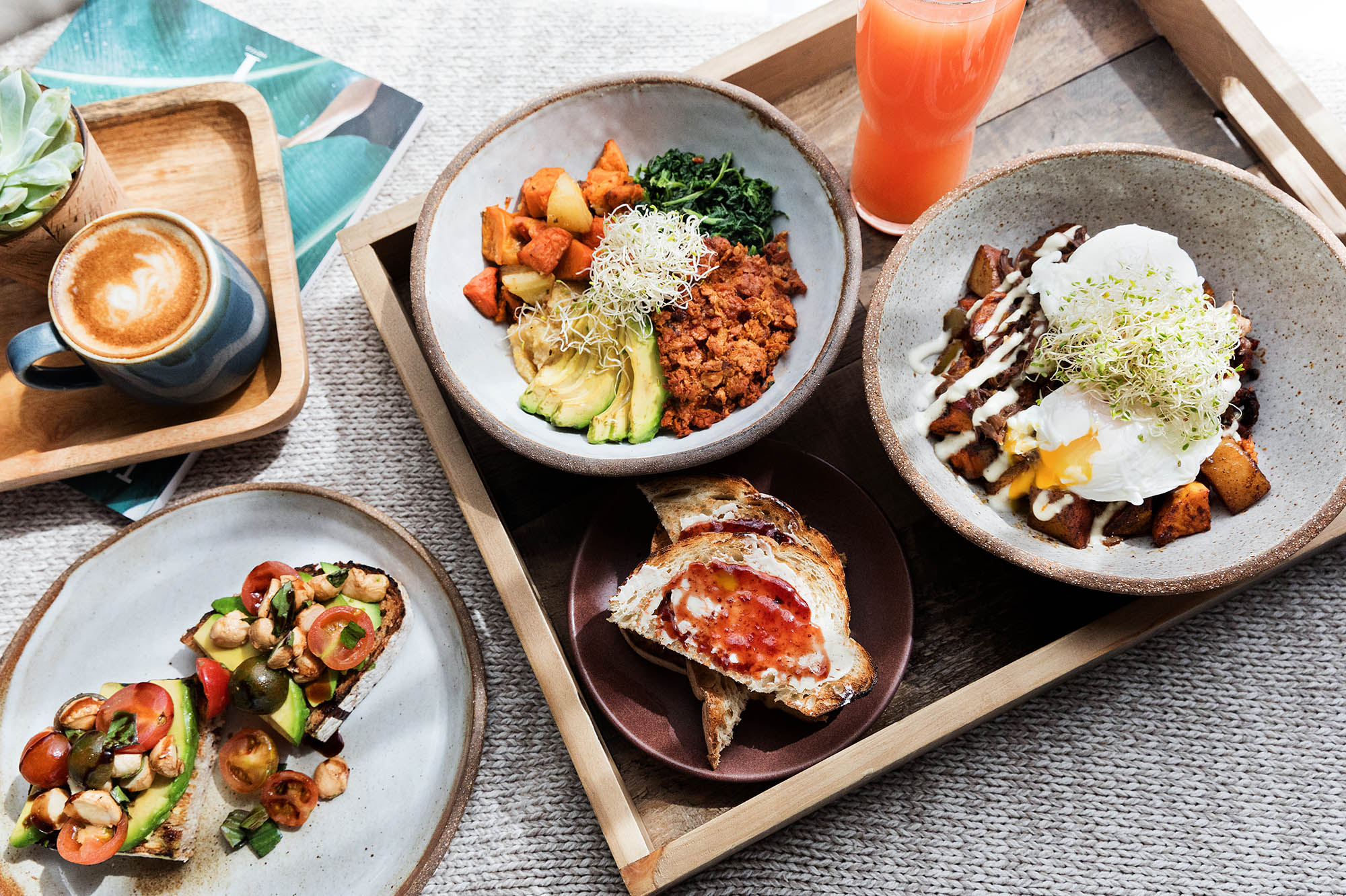 A decadent spread of varying dishes from 1 Hotel