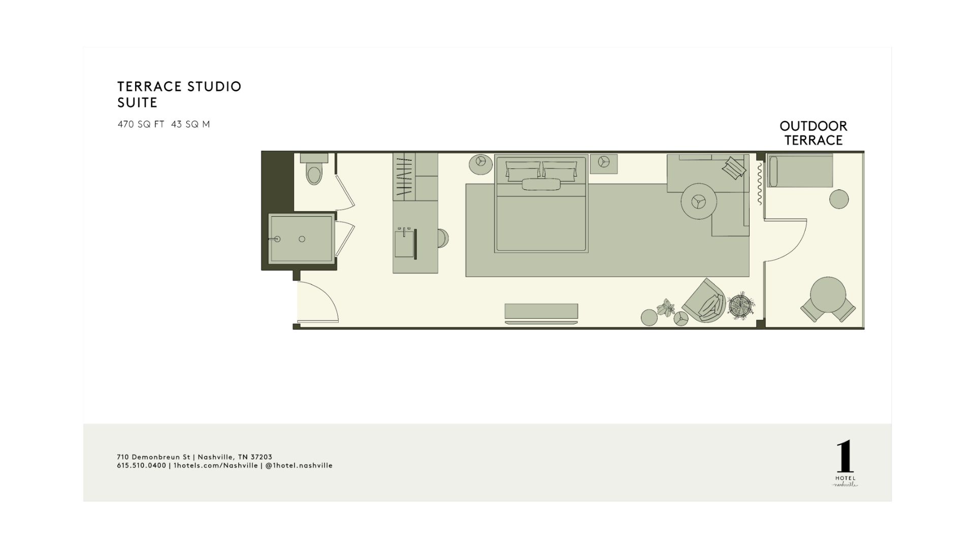 suite studio terrasse