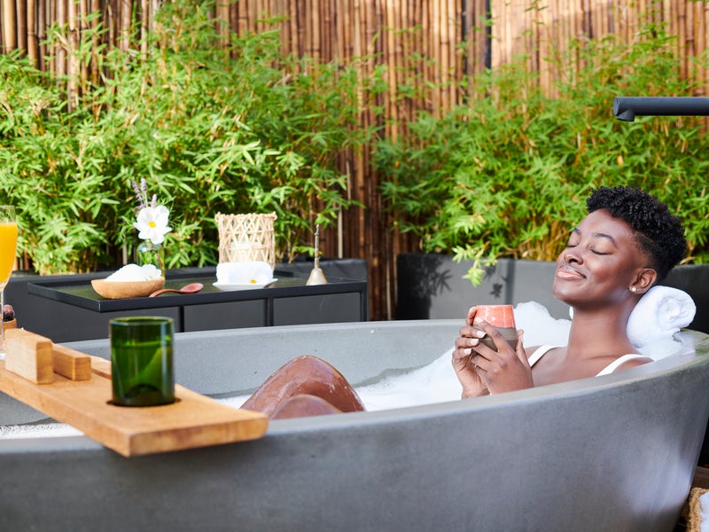 Women relaxing in a tub