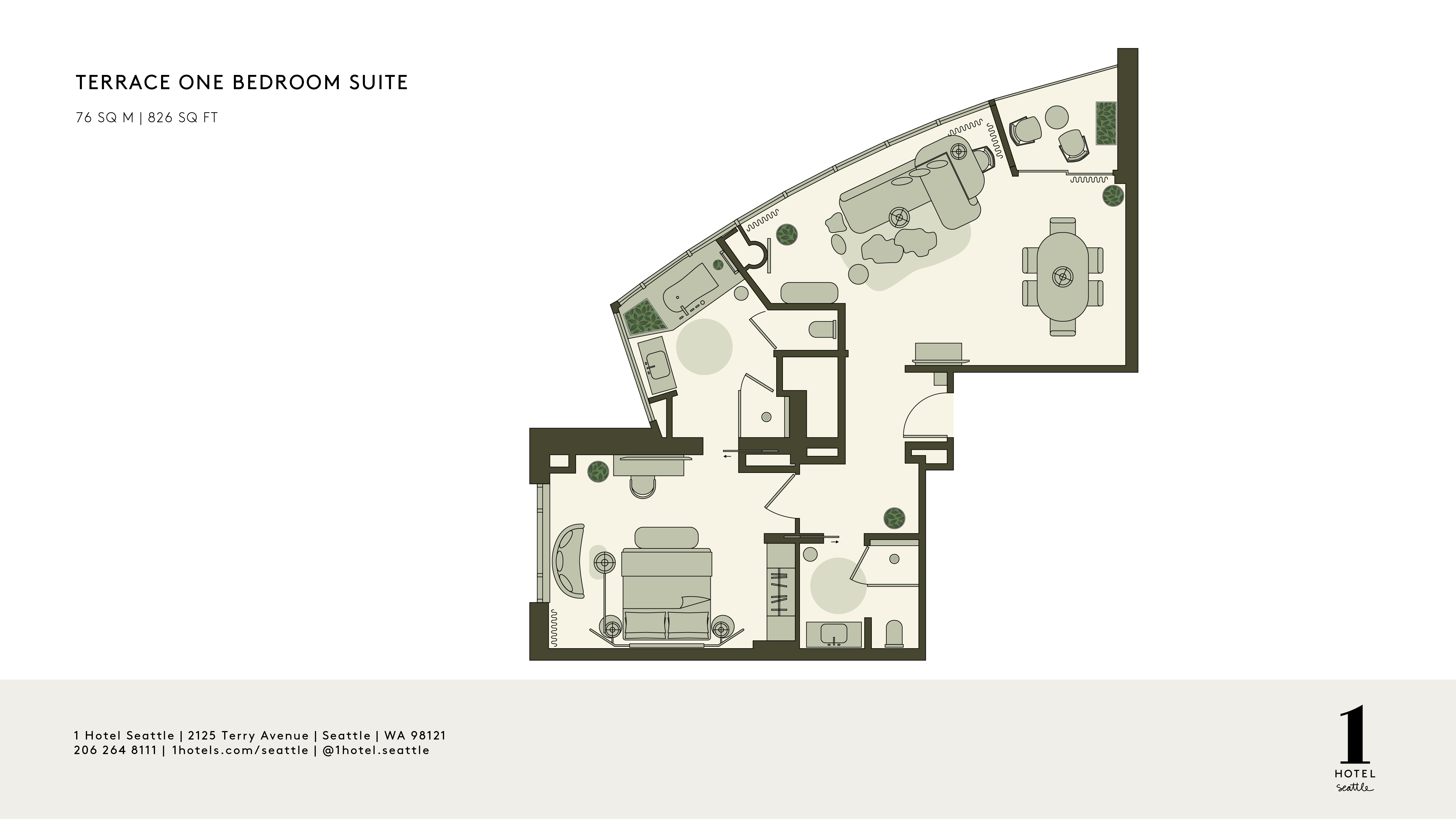 Terrace 1 Bedroom Suite 평면도