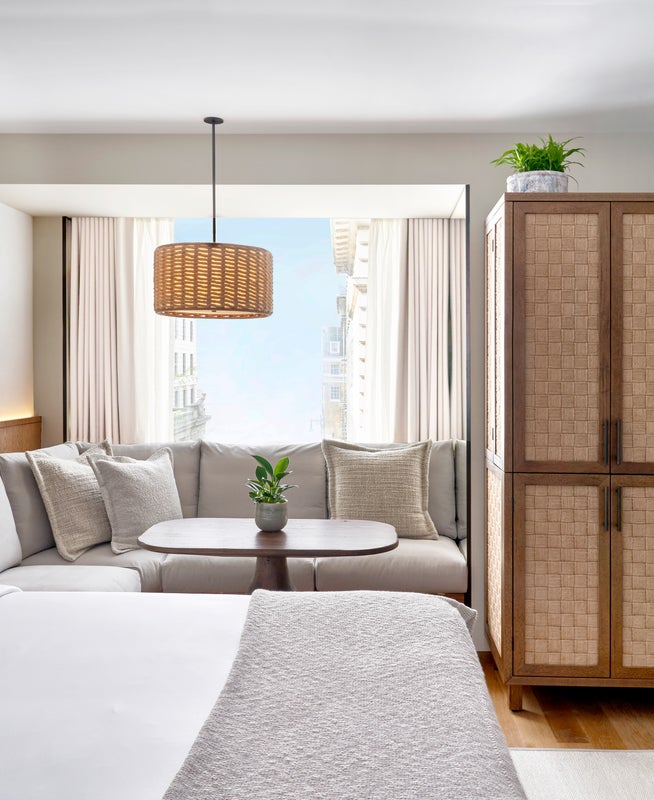 a large hotel room