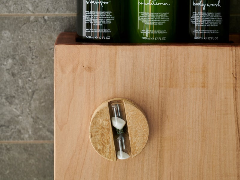 Shower with bath products