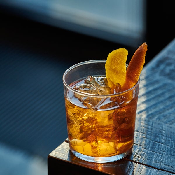 Negroni cocktail with an orange twist garnish