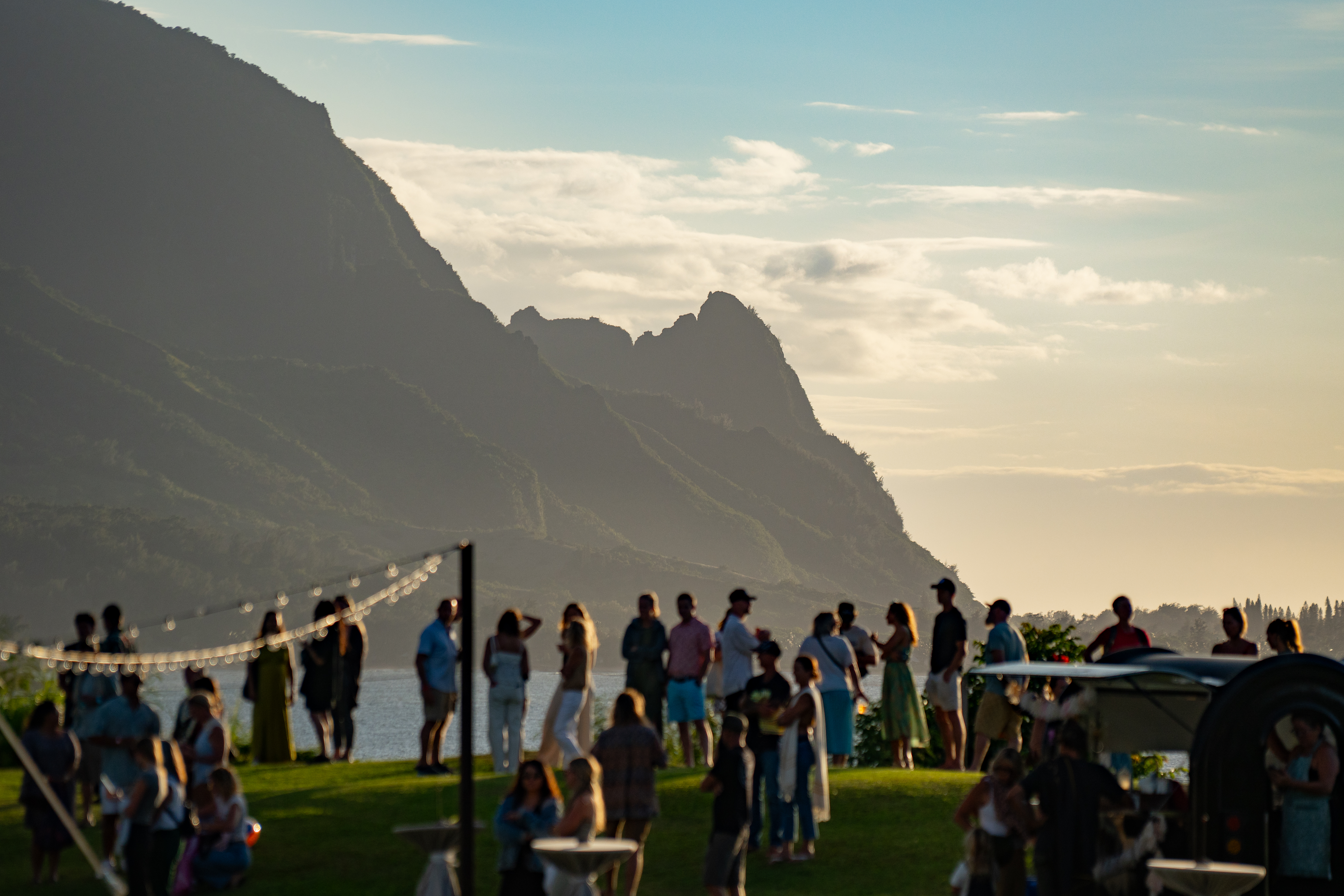 Guests attending social event