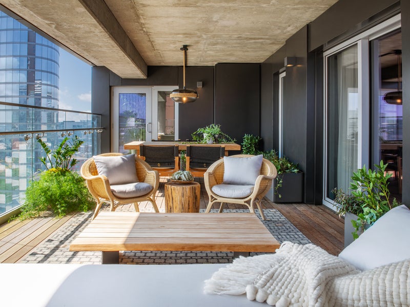 Bright living room area with an open window