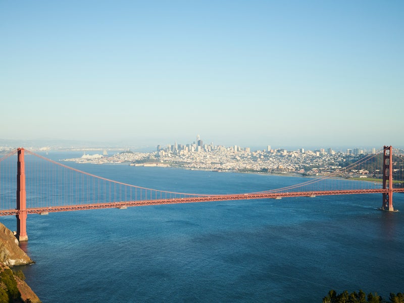 Aerial photo of The Golden Gate bridge
