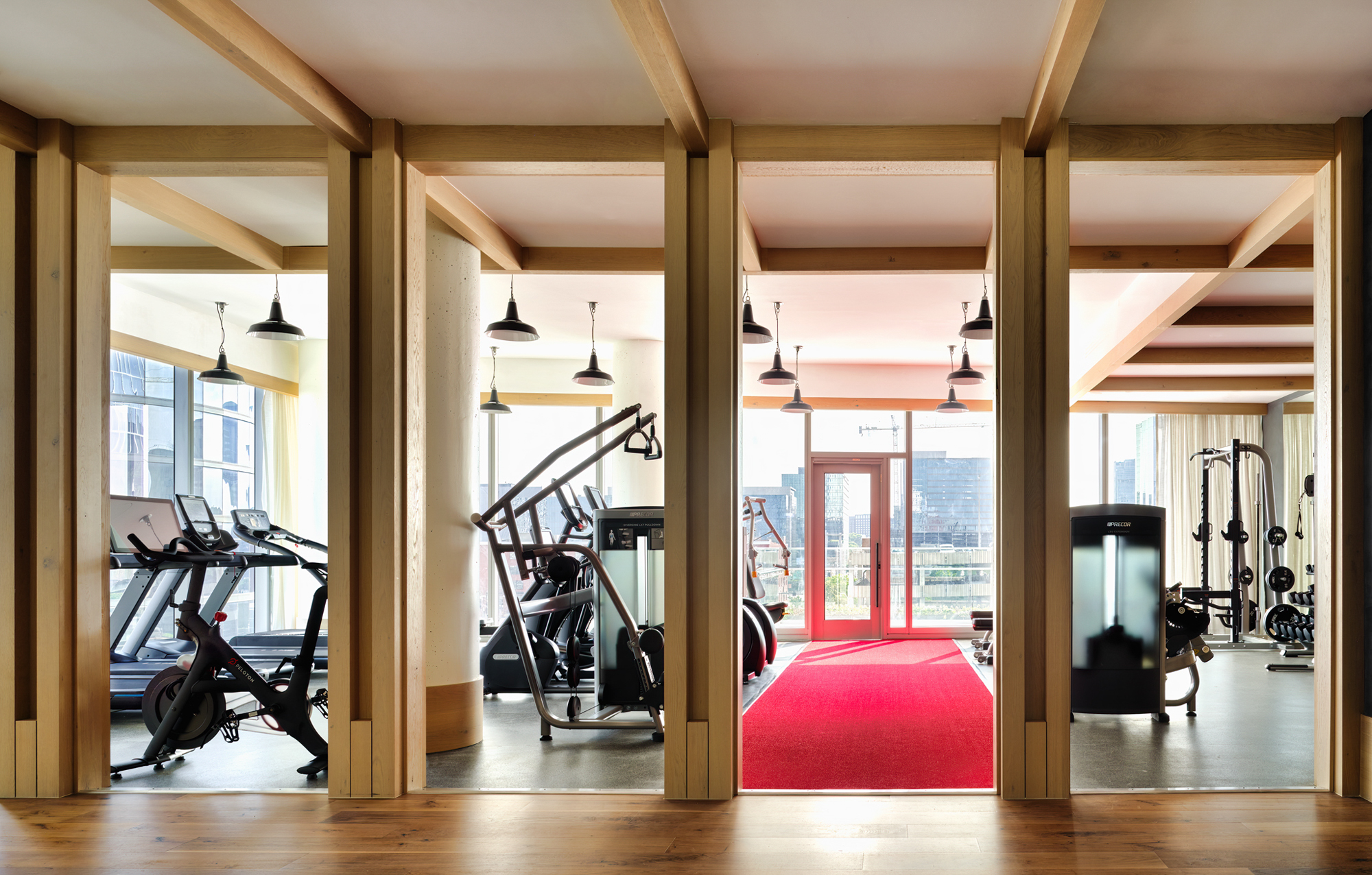 Workout machines in a gym