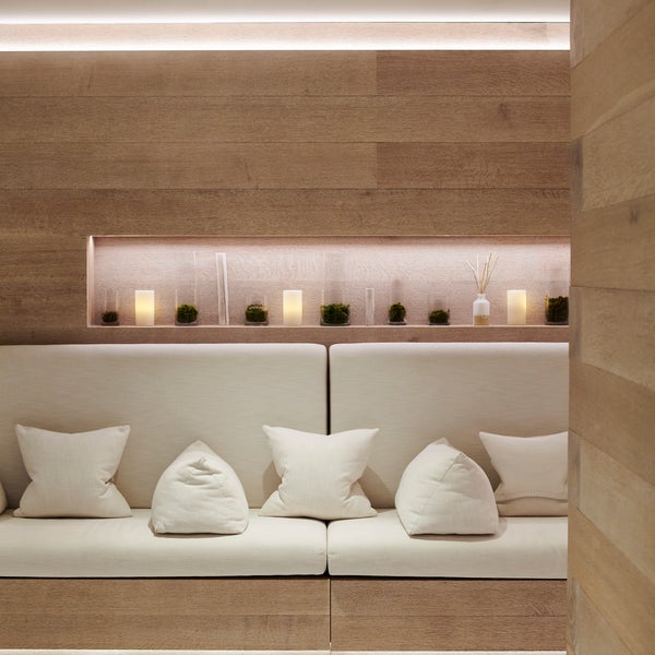 A bench with pillows