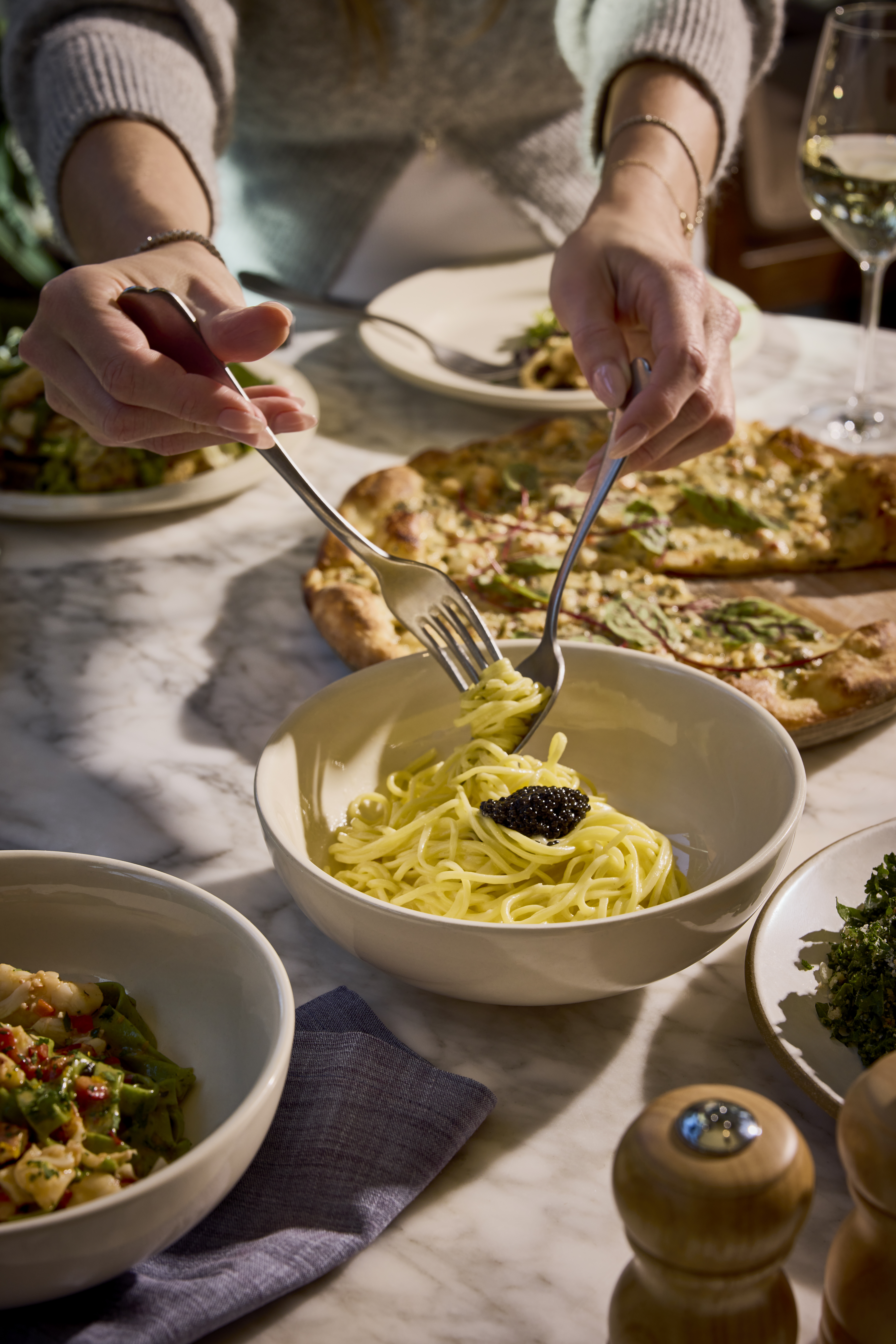 pasta twirl at barbuto