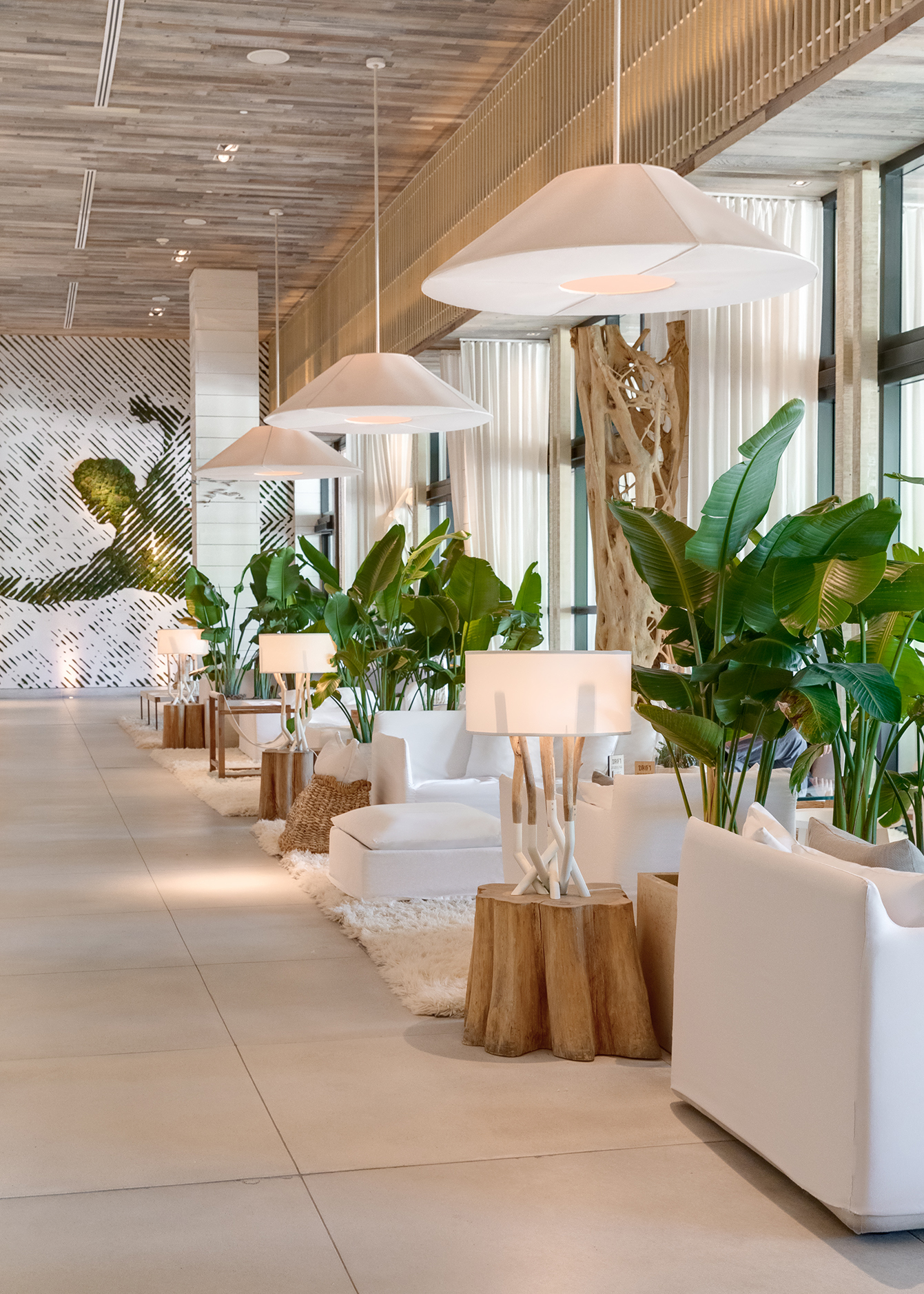 White lounge area