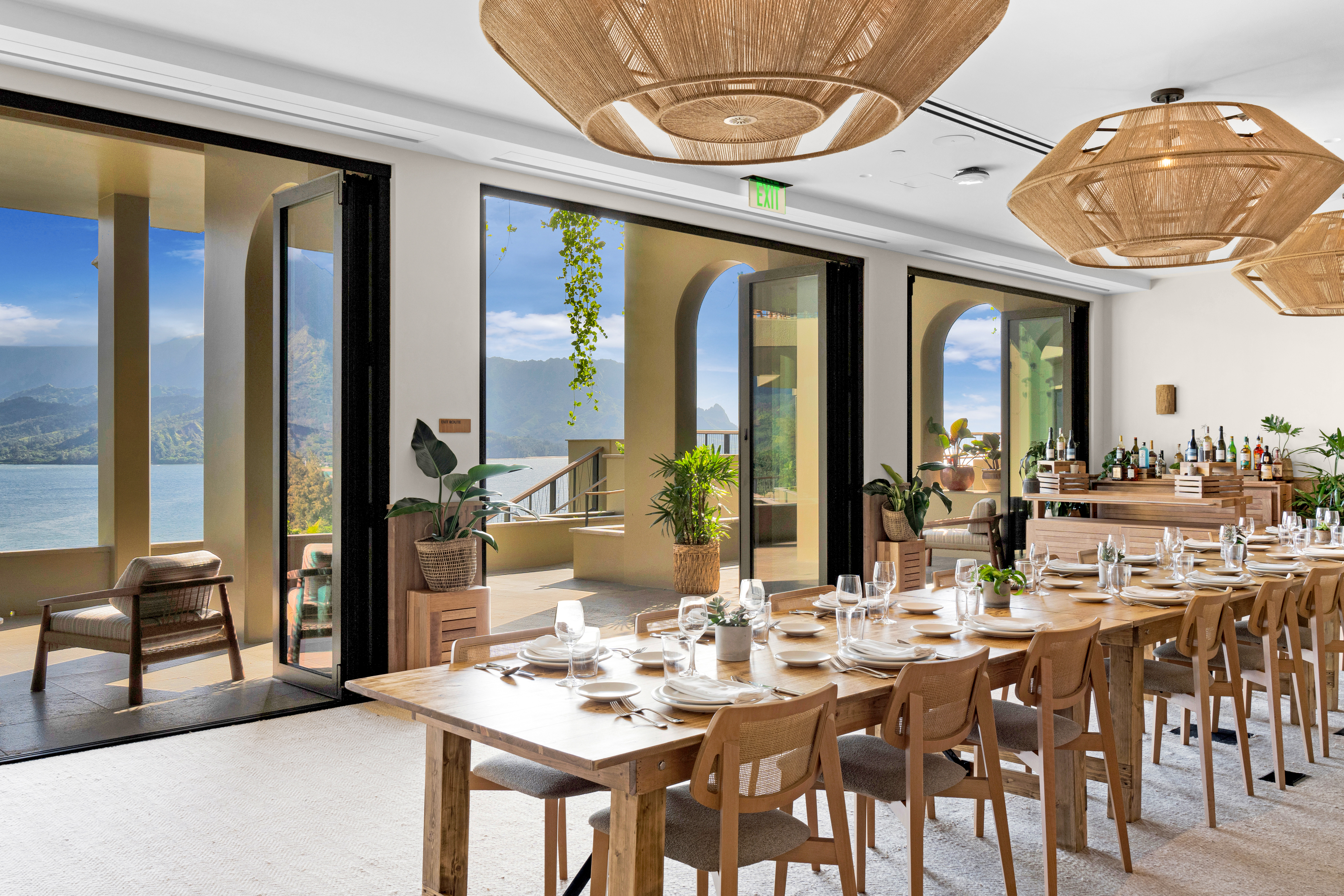 Cena privata Hanalei con terrazza e vista sull'oceano