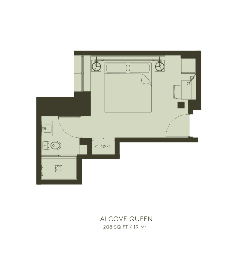 Alcove queen floorplan