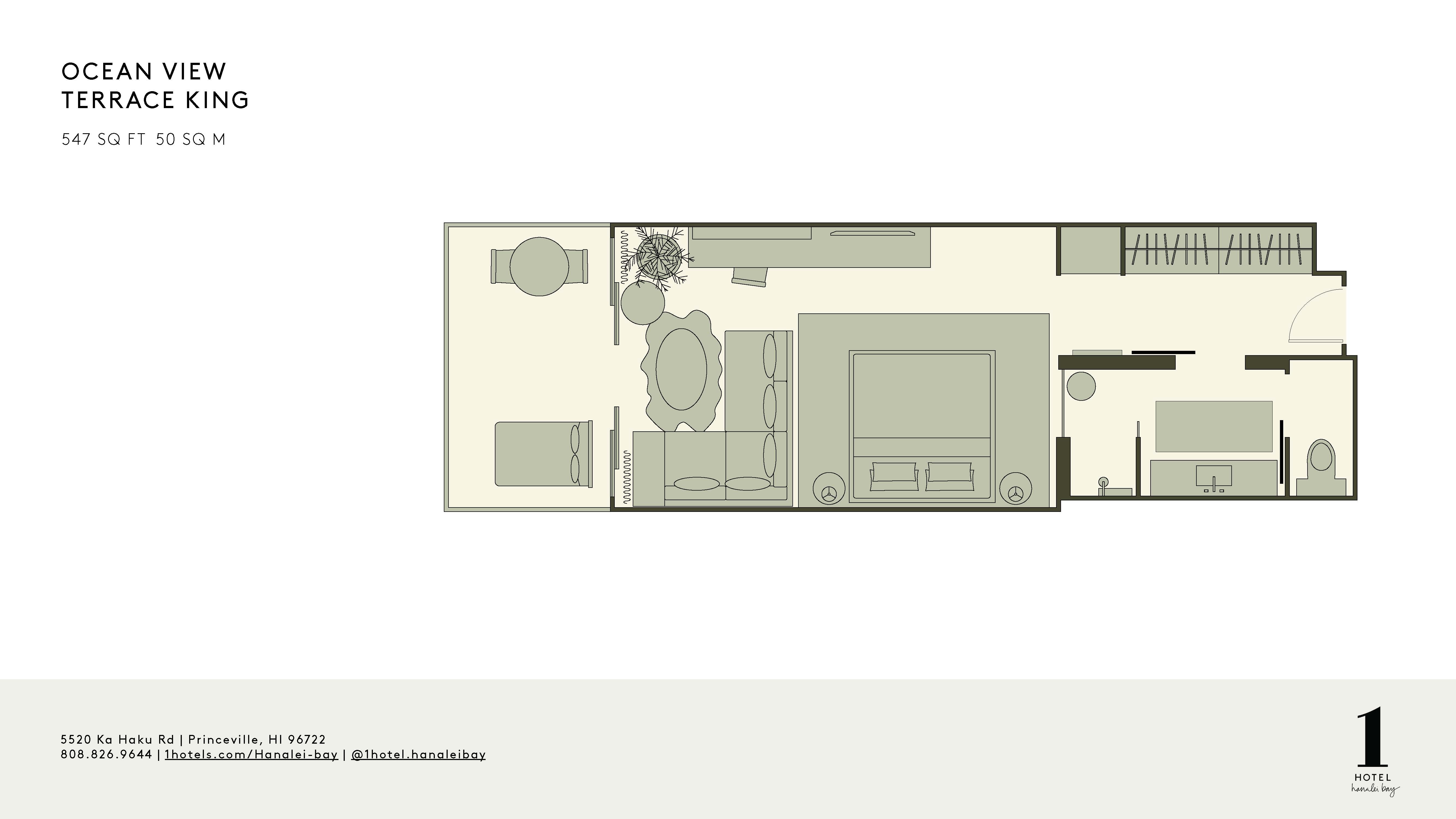Ocean View Terrace King 平面图