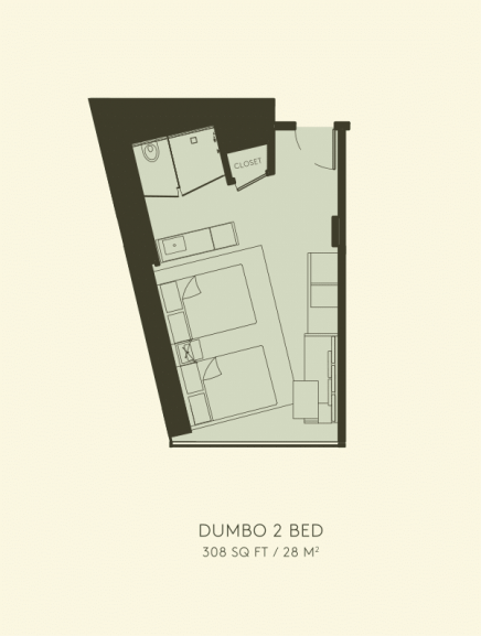 Plattegrond van de Dumo Tweepersoonskamer