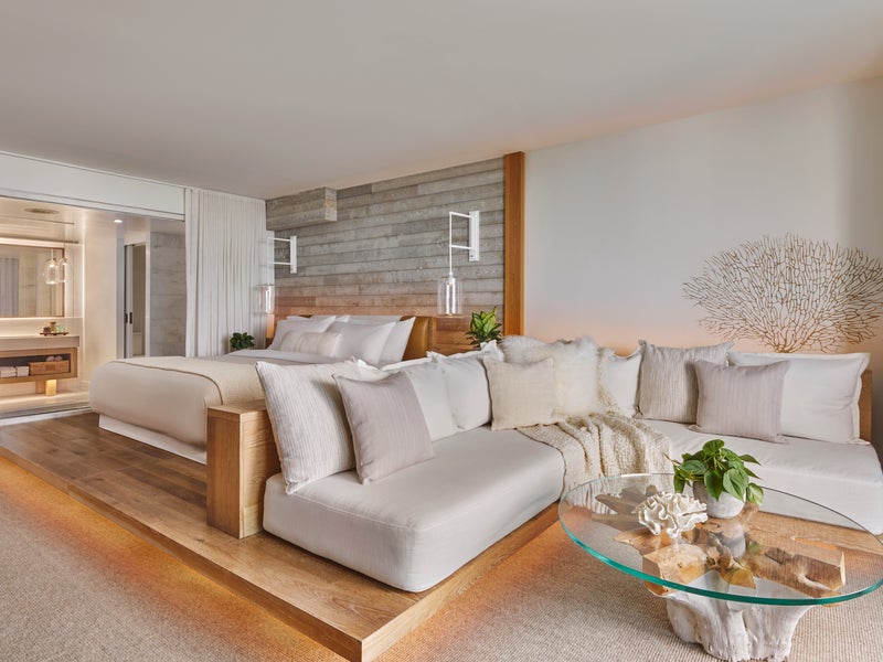 Living space in hotel room