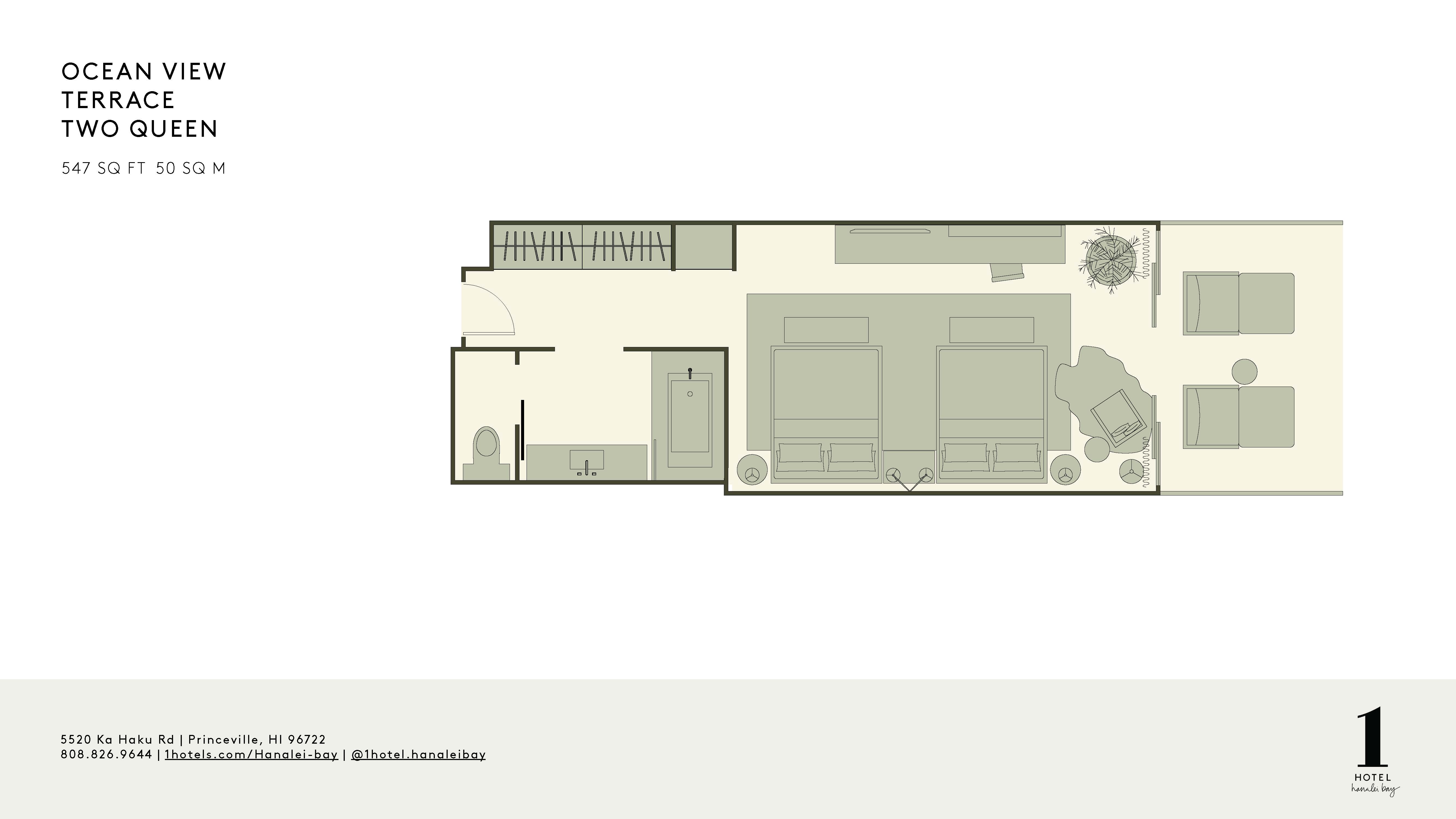 Ocean View Terrace Two Queen 平面图