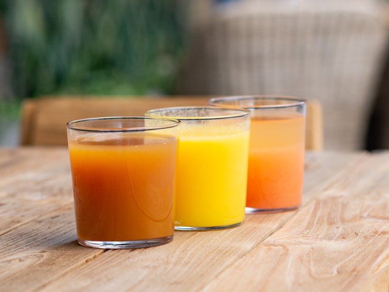 Glasses of juice