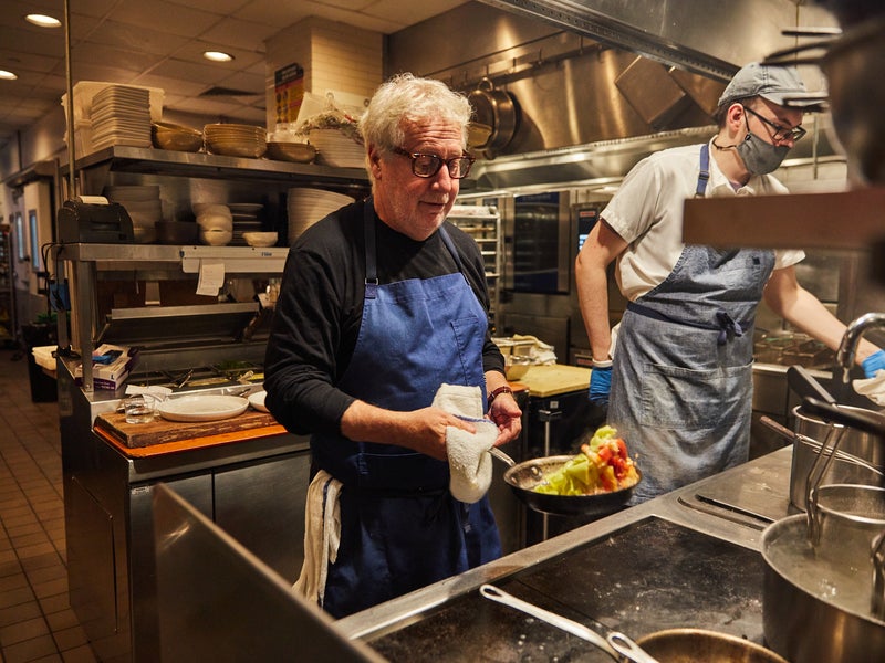 Chef Jonathan Waxman preparing food
