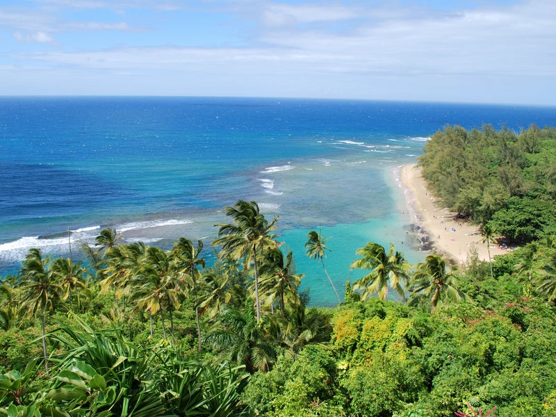 Aerial view of Ke'e beach