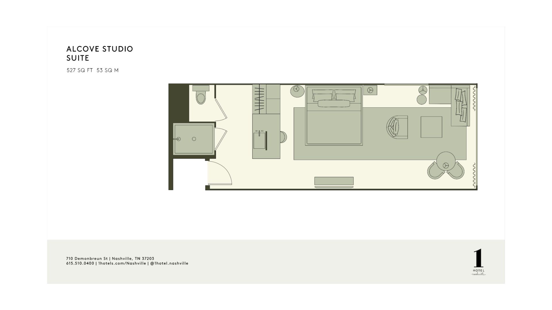 plan de la suite studio alcove
