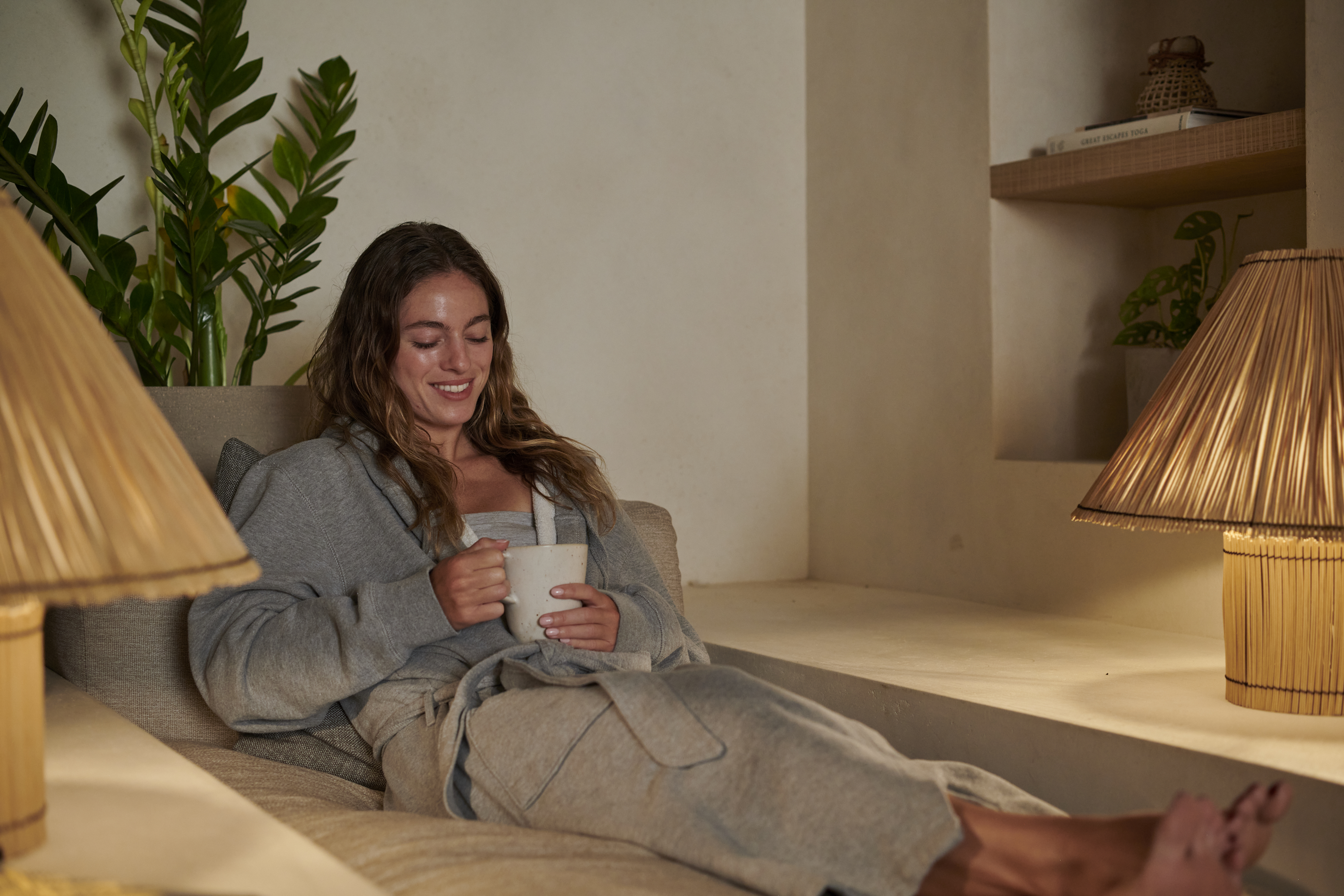Woman relaxing in spa
